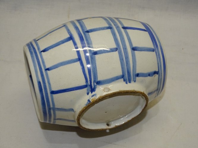 -JOLI ANCIEN TONNELET  XVIII/XIXe CERAMIQUE EMAILLEE FAIENCE vitrine NERVERS?  D
