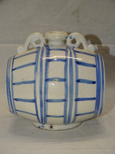 -JOLI ANCIEN TONNELET  XVIII/XIXe CERAMIQUE EMAILLEE FAIENCE vitrine NERVERS?  D
