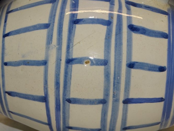 -JOLI ANCIEN TONNELET  XVIII/XIXe CERAMIQUE EMAILLEE FAIENCE vitrine NERVERS?  D