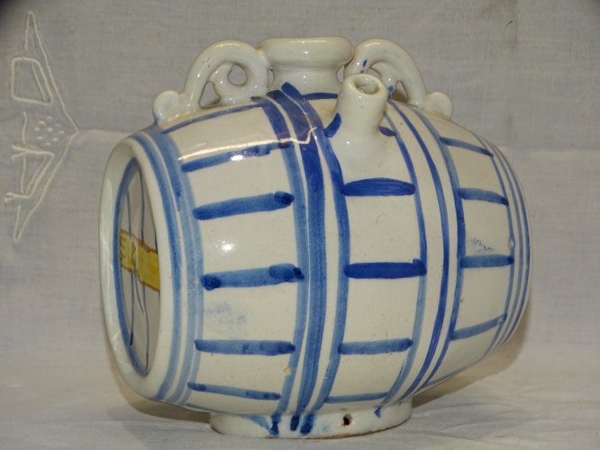 -JOLI ANCIEN TONNELET  XVIII/XIXe CERAMIQUE EMAILLEE FAIENCE vitrine NERVERS?  D