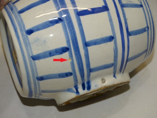 -JOLI ANCIEN TONNELET  XVIII/XIXe CERAMIQUE EMAILLEE FAIENCE vitrine NERVERS?  D