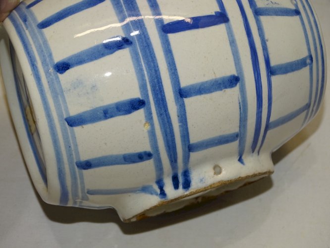 -JOLI ANCIEN TONNELET  XVIII/XIXe CERAMIQUE EMAILLEE FAIENCE vitrine NERVERS?  D