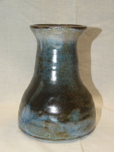 -JOLI ANCIEN VASE EN GRES A METALLISATIONS signé SYLV COLLECTION VITRINE   D