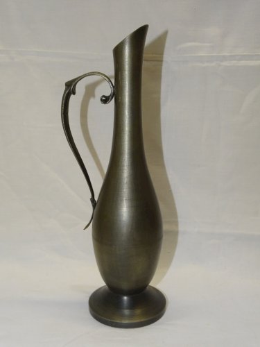 -JOLI ANCIEN VASE SOLIFLORE en ETAIN FIN 94% COLLECTION DECO XXe     D