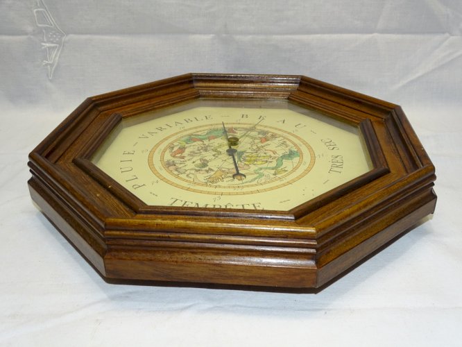 -JOLI BAROMETRE CADRE BOIS MURAL XXe objet déco collection Vintage   D
