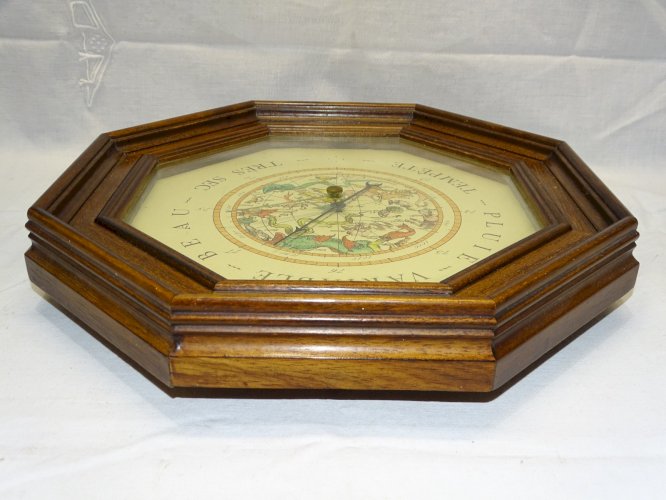 -JOLI BAROMETRE CADRE BOIS MURAL XXe objet déco collection Vintage   D