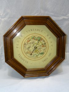 NICE WOODEN FRAME WALL BAROMETER XXth vintage decor collection