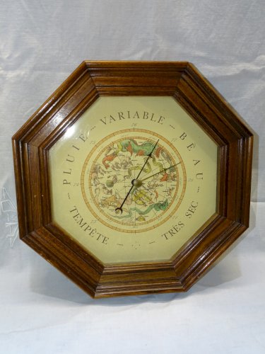-JOLI BAROMETRE CADRE BOIS MURAL XXe objet déco collection Vintage