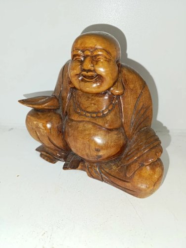 joli bouddha en bois sculpte en bon etat