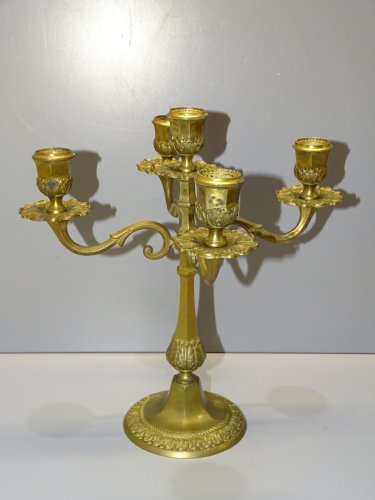 -JOLI BOUGEOIR DE TABLE 5 FEUX BRONZE ou LAITON XXe déco TABLE  COLLECTION   D