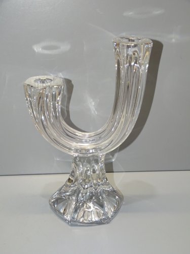 -JOLI BOUGEOIR DOUBLE CRISTAL MODERNISTE VINTAGE déco Table BOUGIE sans Marque D