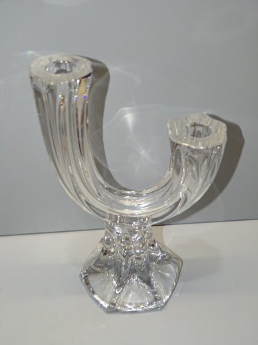 -JOLI BOUGEOIR DOUBLE CRISTAL MODERNISTE VINTAGE déco Table BOUGIE sans Marque D