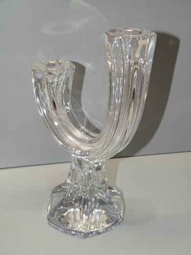 -JOLI BOUGEOIR DOUBLE CRISTAL MODERNISTE VINTAGE déco Table BOUGIE sans Marque D