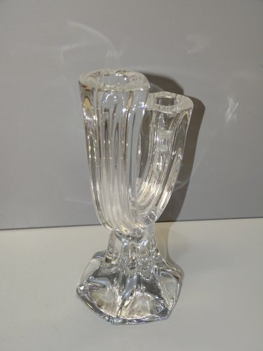 -JOLI BOUGEOIR DOUBLE CRISTAL MODERNISTE VINTAGE déco Table BOUGIE sans Marque D