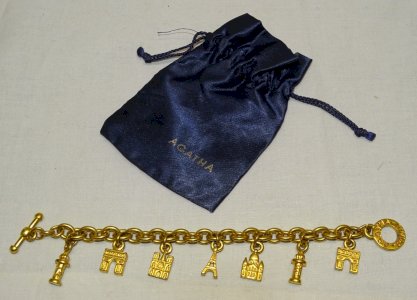 NICE BRACELET AGATHA PARIS CHARM MONUMENTS OF PARIS GOLD METAL JEWEL D