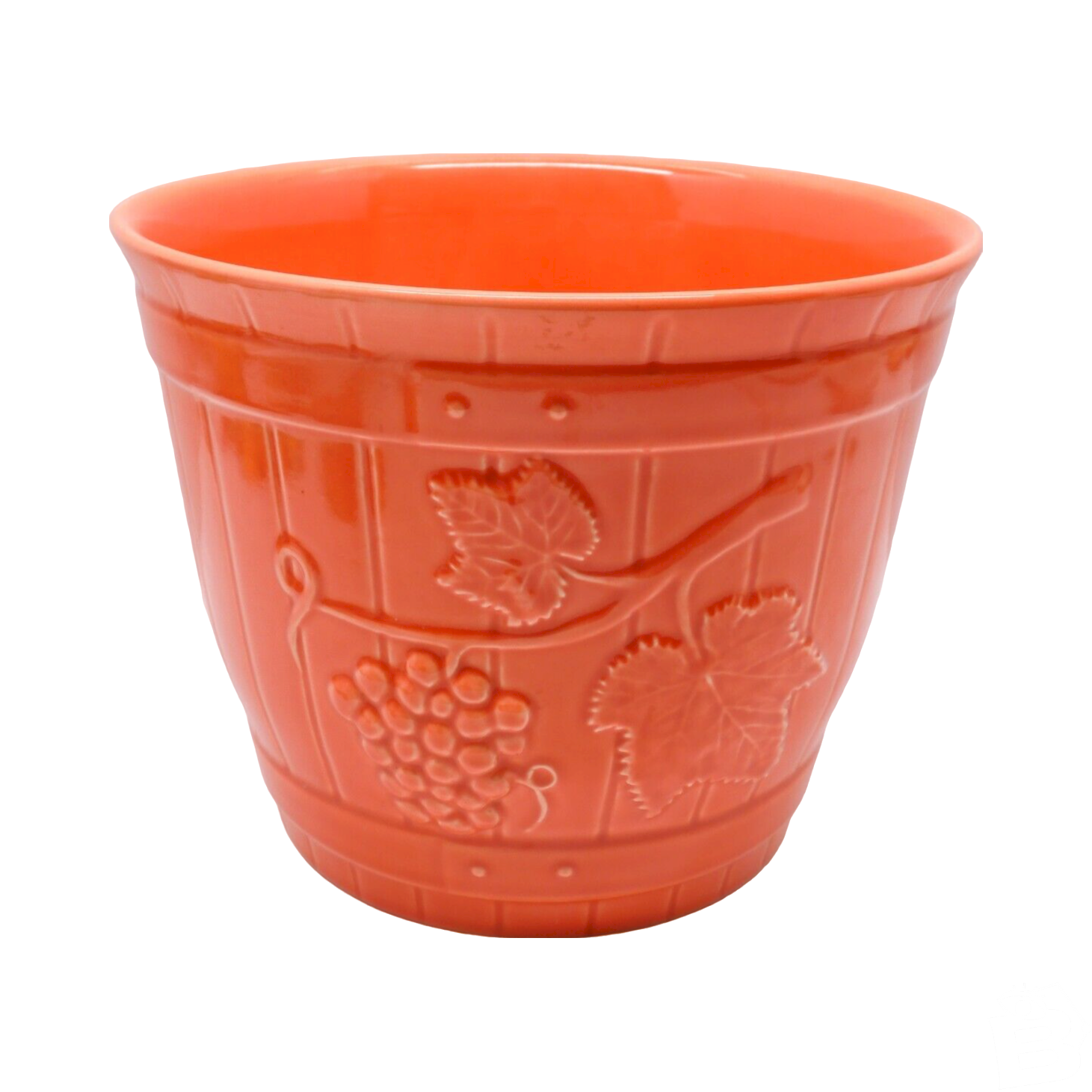 JOLI CACHE POT CERAMIQUE XXe Couleur SAUMON sans marque visible déco D