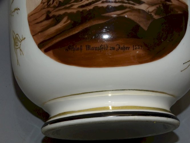 -JOLI CACHE POT PORCELAINE NAPOLEON III CHATEAU MANSFELDER SCHLOSS       D