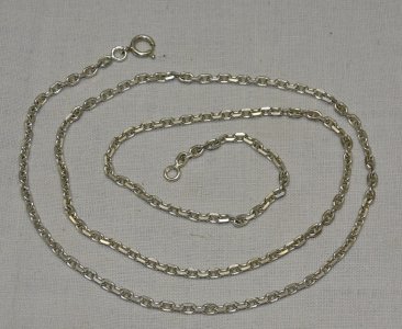 NICE SILVER CHAIN NECKLACE Minerva hallmark ANTIQUE JEWEL DISPLAY D