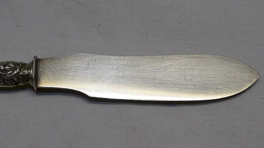 -JOLI COUTEAU OUVRE LETTRES MANCHE ARGENT FOURRE Poinçon MINERVE    D