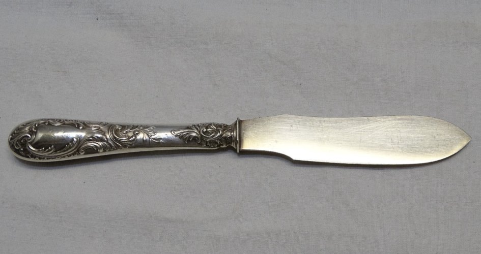-JOLI COUTEAU OUVRE LETTRES MANCHE ARGENT FOURRE Poinçon MINERVE    D