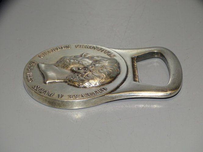 -JOLI DECAPSULEUR METAL ARGENTE CHRISTOFLE E-PLAZ ORFEVRE SARRE-UNION   D