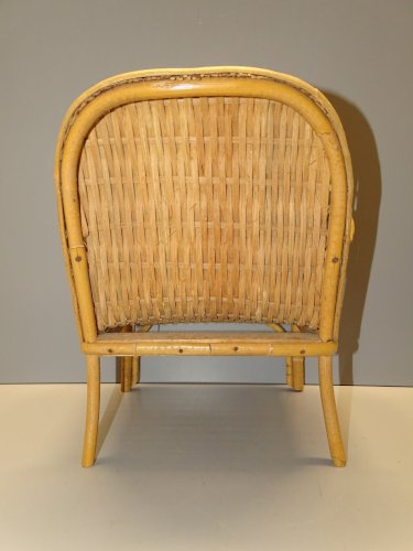 -JOLI FAUTEUIL OSIER MINIATURE ou de POUPEE  Déco COLLECTION  JOUET VINTAGE   D