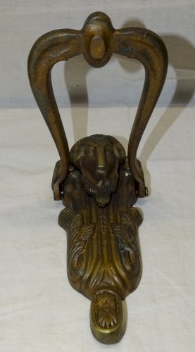 -JOLI HEURTOIR de PORTE D'ENTREE MARTEAU DE PORTE TETE DE BELIER FONTE DE FER  D
