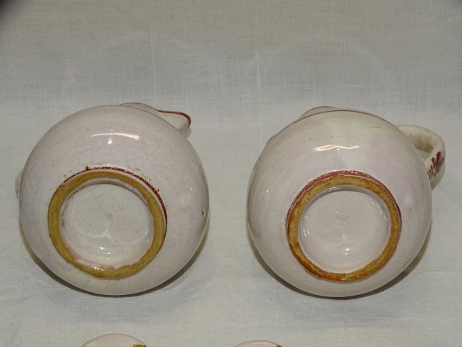 -JOLI HUILIER/VINAIGRIER ANCIEN CERAMIQUE FLEURIE NON SIGNE COLLECTION déco    D
