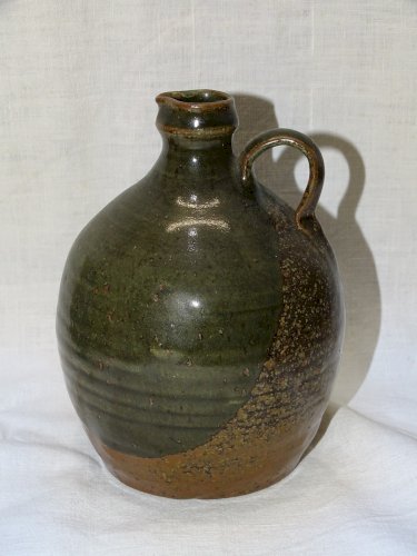 -JOLI PETIT CRUCHON GRES EMAILLE et Glaçure VERTE COLLECTION DECO CUISINE  D