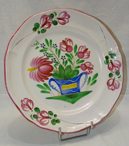 -JOLI PETIT PLAT CERAMIQUE FAÏENCE DES ISLETTES DECOR AU PANIER COLLECTION     D