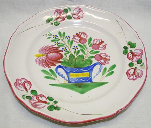-JOLI PETIT PLAT CERAMIQUE FAÏENCE DES ISLETTES DECOR AU PANIER COLLECTION     D
