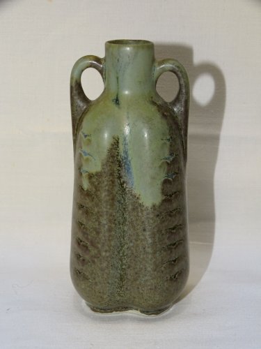-JOLI PETIT VASE GRES à COULURES  signé DENBAC HAUTEUR 11,1 cm COLLECTION   D
