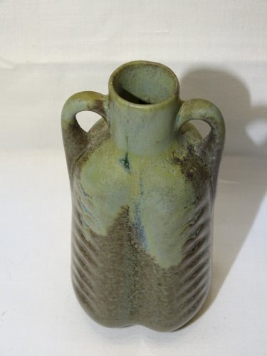 -JOLI PETIT VASE GRES à COULURES  signé DENBAC HAUTEUR 11,1 cm COLLECTION   D