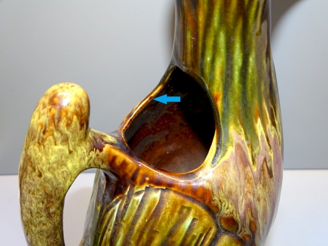 -JOLI PICHET CANARD CERAMIQUE MARRON Flammé COLLECTION VINTAGE DECO VITRINE