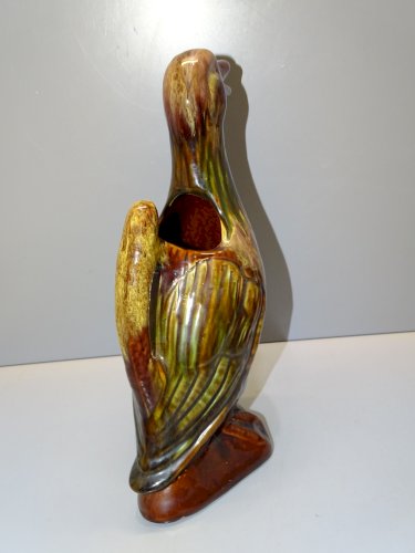-JOLI PICHET CANARD CERAMIQUE MARRON Flammé COLLECTION VINTAGE DECO VITRINE