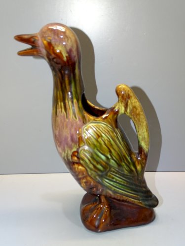 -JOLI PICHET CANARD CERAMIQUE MARRON Flammé COLLECTION VINTAGE DECO VITRINE