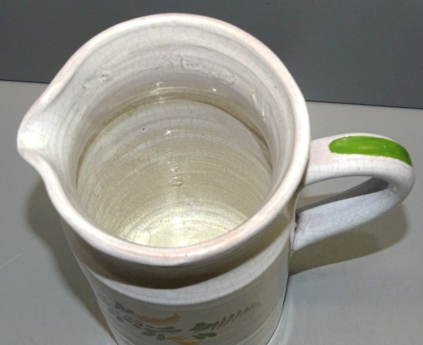 -JOLI PICHET CERAMIQUE POTERIE SARLADAISE HRG  à décor de Fougères & Fleurs   D