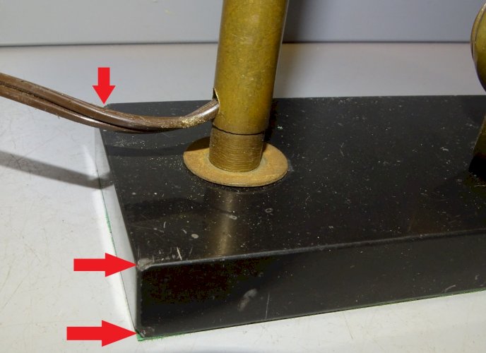 -JOLI PIED de LAMPE OISEAU BRONZE SUR QUART DE LUNE SOCLE MARBRE NOIR  D