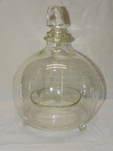 -JOLI PIEGE A MOUCHES GUEPES INSECTES VOLANTS EN VERRE Soufflé avec BOUCHON   D