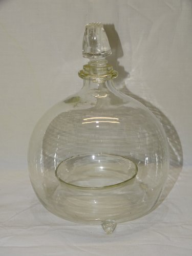 -JOLI PIEGE A MOUCHES GUEPES INSECTES VOLANTS EN VERRE Soufflé avec BOUCHON   D