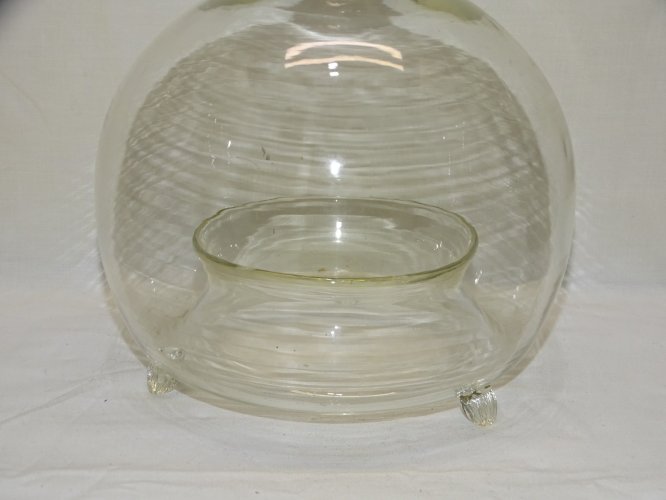 -JOLI PIEGE A MOUCHES GUEPES INSECTES VOLANTS EN VERRE Soufflé avec BOUCHON   D