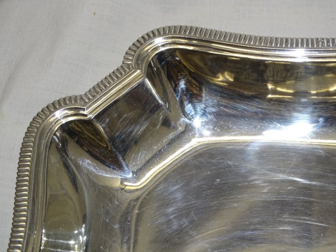 -JOLI PLAT ARGENT MASSIF TITRE 1 Poinçon PUIFORCAT PARIS ART DE LA TABLE VITRINE