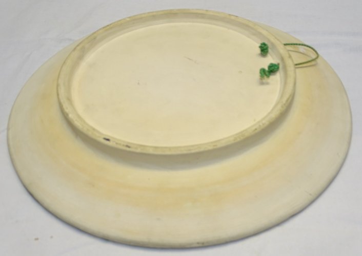 - JOLI PLAT DECORATIF CERAMIQUE  IMPRESSIONNISTE Signé TARAZONA et daté 1918   D
