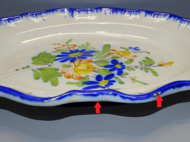 -JOLI PLAT FORME OVALE CERAMIQUE XIXe collection déco cuisine vitrine   D