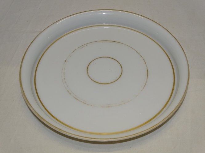 -JOLI PLATEAU OPALINE DE CRISTAL NAPOLEON III XIXe NIII COLLECTION DECO TABLE  D
