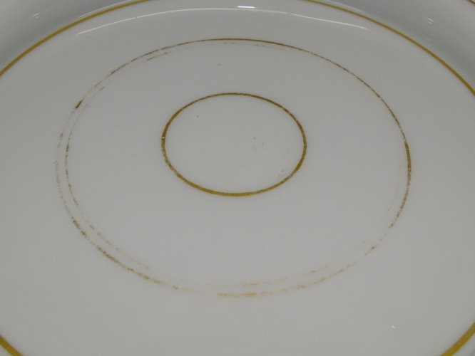 -JOLI PLATEAU OPALINE DE CRISTAL NAPOLEON III XIXe NIII COLLECTION DECO TABLE  D