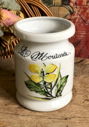 Joli pot à moutarde en porcelaine