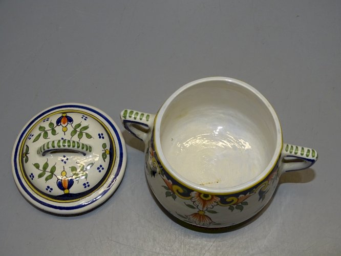 -JOLI POT COUVERT CERAMIQUE GEO MARTEL FAÏENCERIE HIEREVILLE  COLLECTION   D