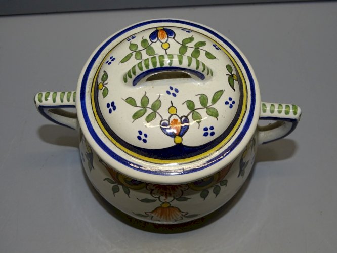 -JOLI POT COUVERT CERAMIQUE GEO MARTEL FAÏENCERIE HIEREVILLE  COLLECTION   D