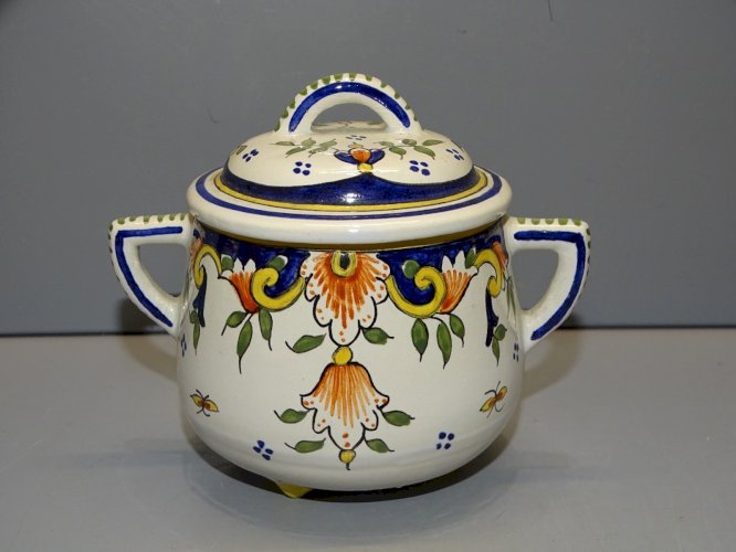 -JOLI POT COUVERT CERAMIQUE GEO MARTEL FAÏENCERIE HIEREVILLE  COLLECTION   D